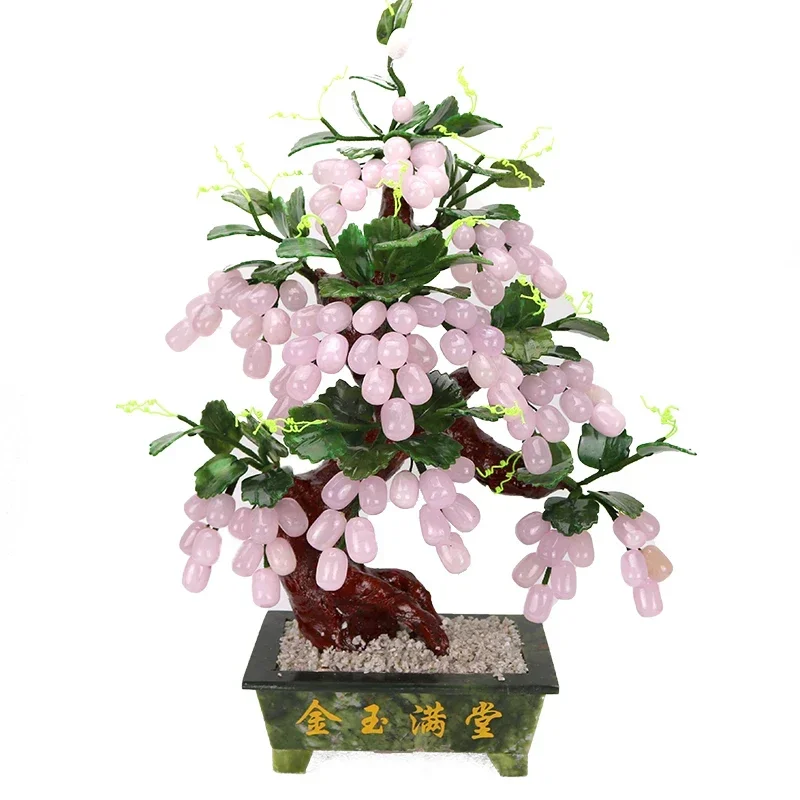 Art Craft Tree - Ornamento in pietra albero d'uva Zhaocai