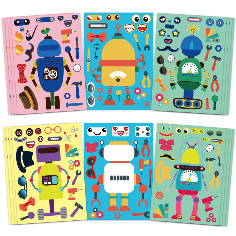 Art Craft Toddler - Assemblare adesivi robot per bambini Ragazzi