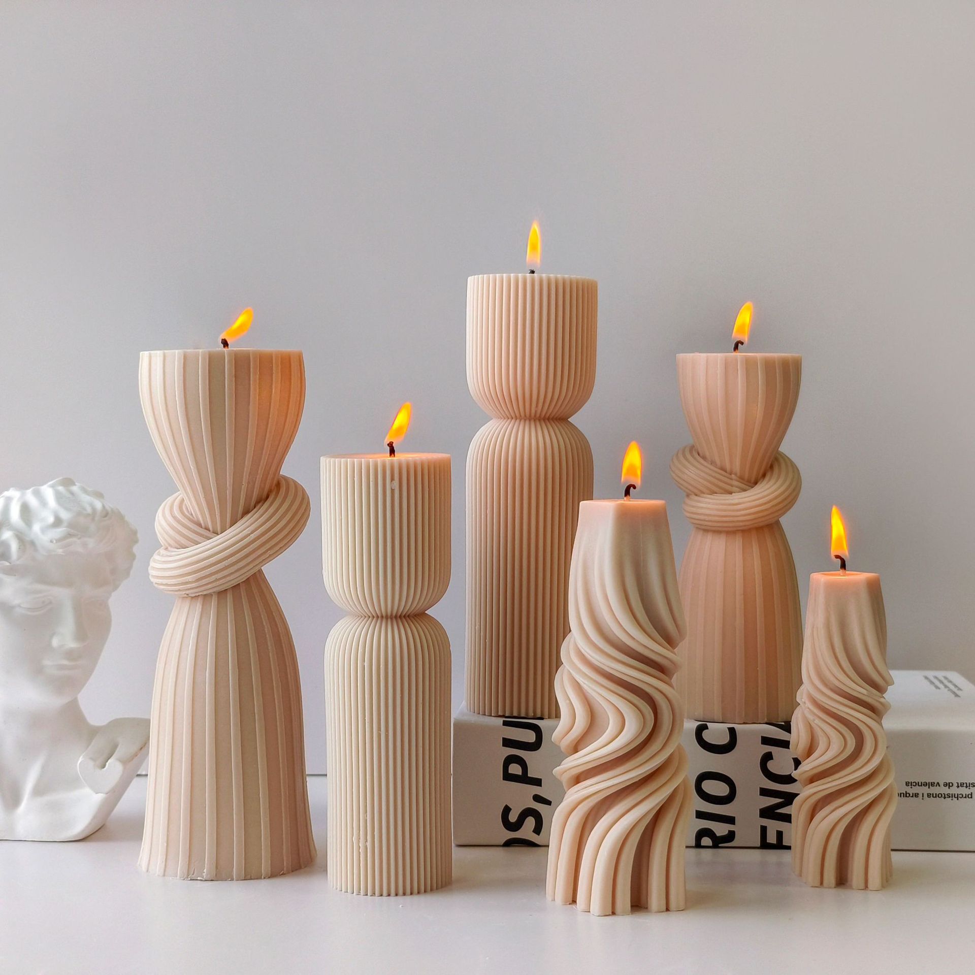 Soy Candle Fragrance Oil - Cilindro a strisce Aroma Candela Stampo