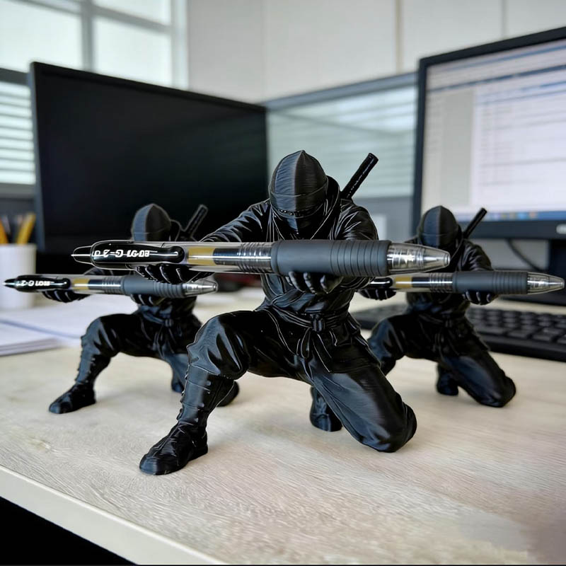 Art Craft Stationery - Portapenne Ninja 3D Stampato, Statuetta Unica,
