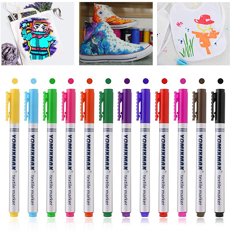 Art Craft Stationery - Set di 12 Pennarelli per Tessuti,