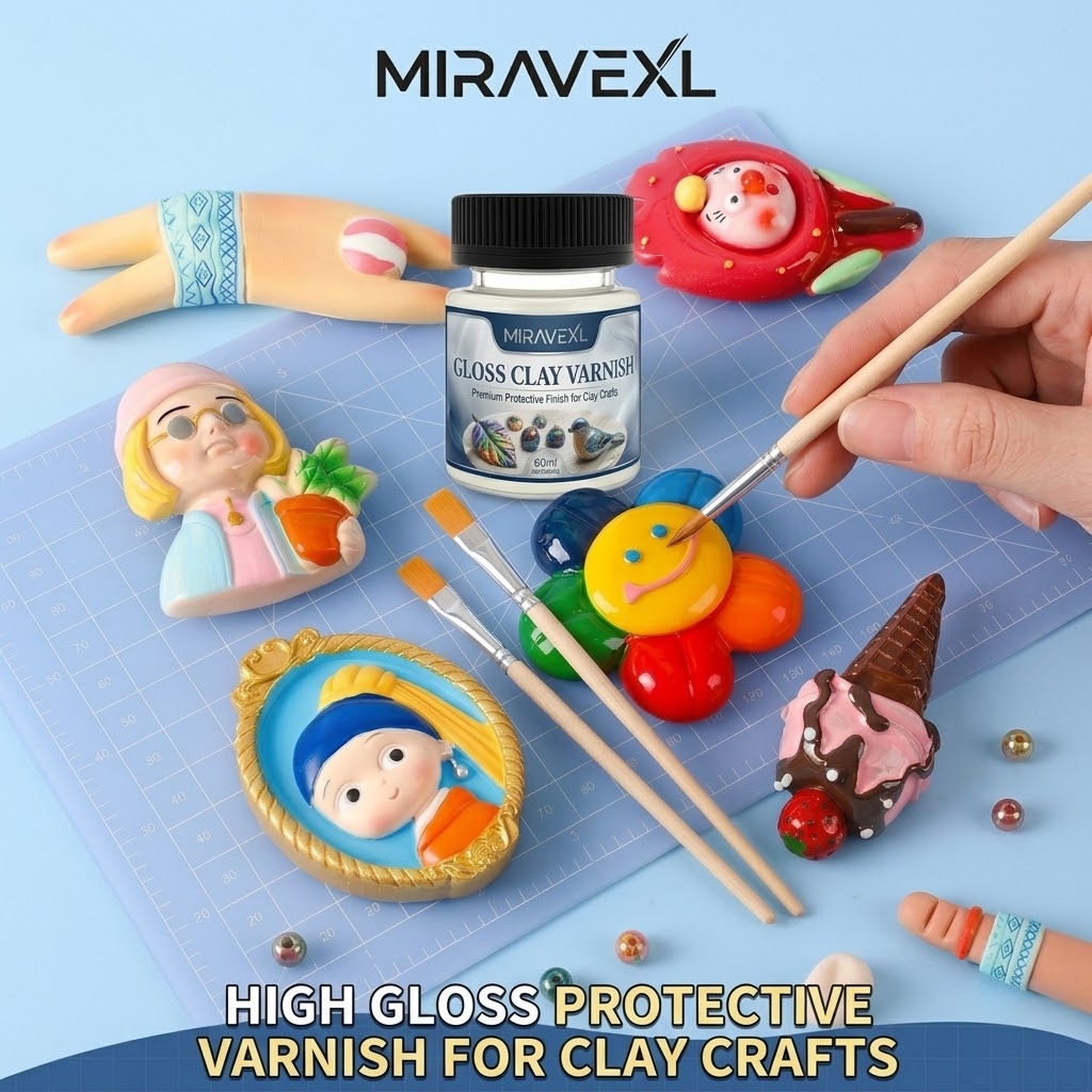 Air Dry Clay - Smalto Lucido per Argilla con 2