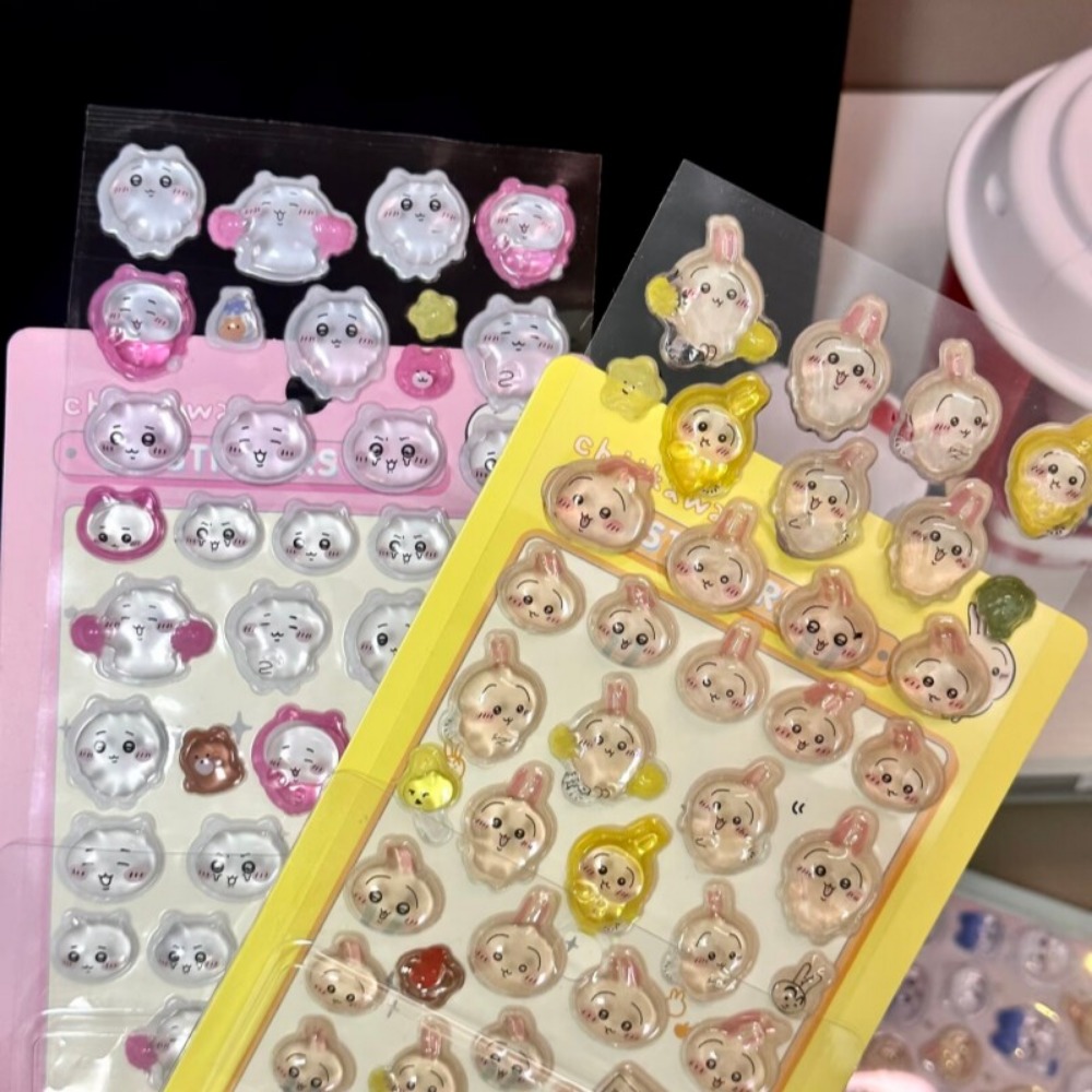 Art Craft Stationery - Adesivi 3D in Cristallo Chiikawa, Decorazioni