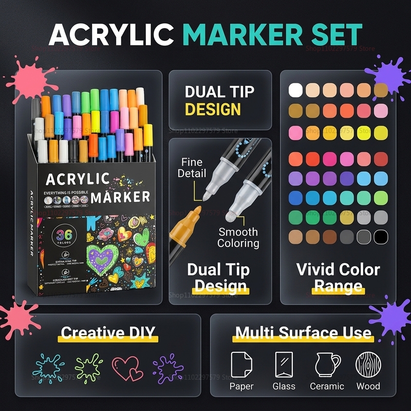 Set di pennarelli acrilici a d - Art Craft Stationery recensione e prezzo